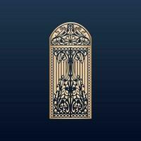 Laser cut islamic pattern - Laser cut decorative panel set with lace pattern square templates vector