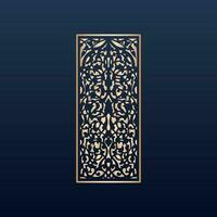 Laser cut islamic pattern - Laser cut decorative panel set with lace pattern square templates vector