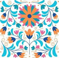 Pattern with flowers Mexican Otomi Textile Pattern vector