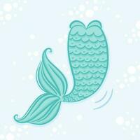 Cute beautiful mermaids tail isolated on vector image