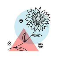 Hand-drawn floral decor. Triangular and round decor. Use for covers, cards, stationery, invitations, cards. Vector. vector