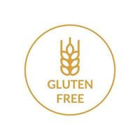 vector ilustración de gluten gratis icono. para embalaje y etiquetado productos ese hacer no Contiene huellas de trigo y otro granos conteniendo gluten