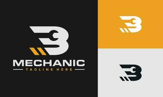 number 3 wrench logo vector