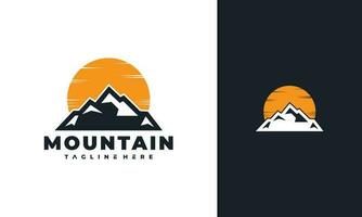 mountain sun logo vector