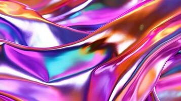 Glimmering Iridescent Foil, A Captivating Texture. Generative AI photo