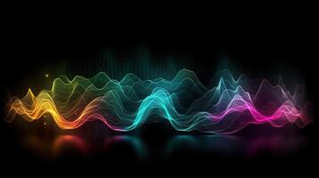 An Abstract Representation of Sound Waves and Music Frequencies. Generative AI photo