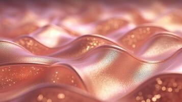 Rose Gold Bokeh Shiny Abstract Background. photo