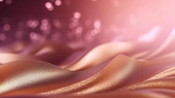 Rose Gold Bokeh Shiny Abstract Background. photo