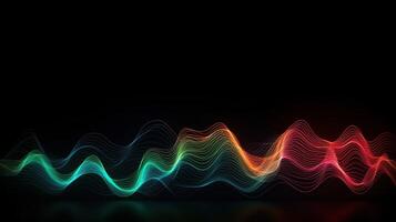 An Abstract Representation of Sound Waves and Music Frequencies. Generative AI photo