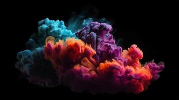 A Colorful Cloud on a Black Background. photo
