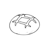 Hand-drawn loaf of bread. Isolated vector illustration on white background.