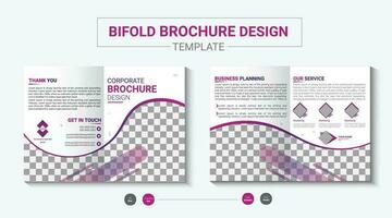 Corporate business bifold brochure design template vector