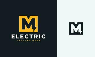 letter M electric logo vector