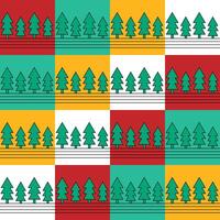 A hand drawing pine tree seamless pattern on a multi-color background in a colorful Christmas concept, Vector illustration