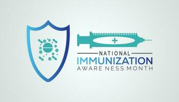 National Immunization Awareness Month. Vector illustration on white background