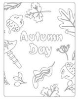 Autumn Coloring Pages for kids vector