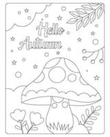 Autumn Coloring Pages for kids vector