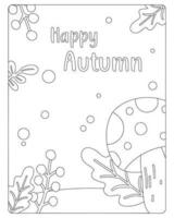 otoño colorante paginas para niños vector