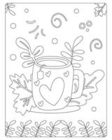 Autumn Coloring Pages for kids vector