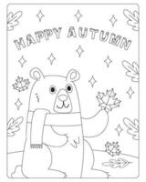 Autumn Coloring Pages for kids vector