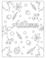 Autumn Coloring Pages for kids vector