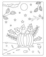 Autumn Coloring Pages for kids vector