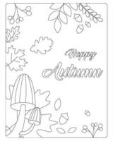 otoño colorante paginas para niños vector