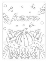 Autumn Coloring Pages for kids vector