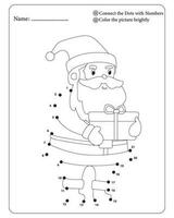 Christmas Dot to Dot Coloring Pages For Kids vector