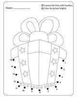 Christmas Dot to Dot Coloring Pages For Kids vector