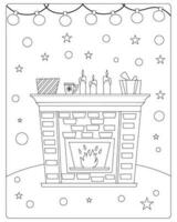 Christmas Coloring Page for Kids vector