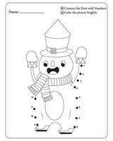 Christmas Dot to Dot Coloring Pages For Kids vector