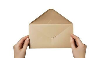 Photography of Feamle Hand Holding Brown Envelope. photo