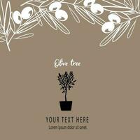 Vector business template olive branch and tree logo design. Logo and concepts for packaging of extra virgin oil and other products