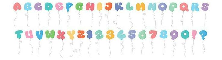 Funny balloon letters and numbers. Back to school ballon text vector