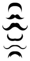 Black mustache collection vector illustration isolated on white