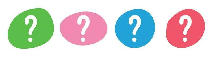 Color blob with question mark symbol set vector illustration