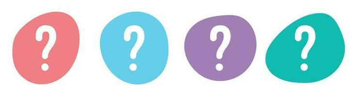 Color blob with question mark symbol set vector illustration