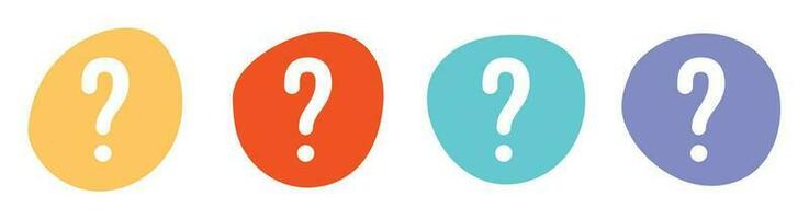 Color blob with question mark symbol set vector illustration