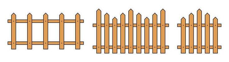 Colored outline fence in flat style vector illustration isolated on white