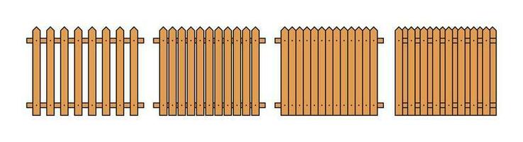 Colored outline fence in flat style vector illustration isolated on white