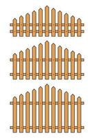 Colored outline fence in flat style vector illustration isolated on white