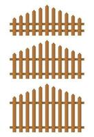 Wooden fence in flat style vector illustration isolated on white
