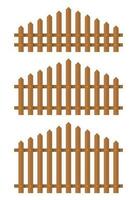 Wooden fence in flat style vector illustration isolated on white