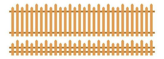 Wooden fence in flat style vector illustration isolated on white