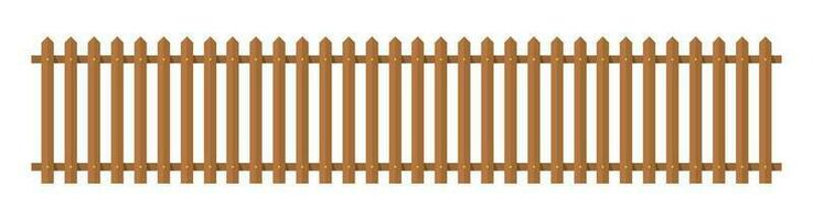 Wooden fence in flat style vector illustration isolated on white