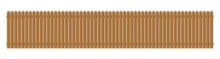 Wooden fence in flat style vector illustration isolated on white