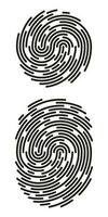 Fingerprint identification symbol icon set in flat style. Security authentication. Vector illustration isolated on white