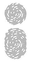 Fingerprint identification symbol icon set in flat style. Security authentication. Vector illustration isolated on white