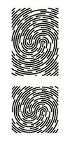 Fingerprint identification symbol icon set in flat style. Security authentication. Vector illustration isolated on white